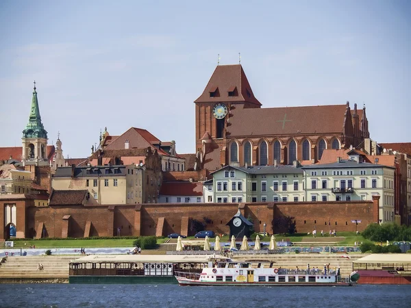 En vy av panorama av torun, Polen Stockfoto