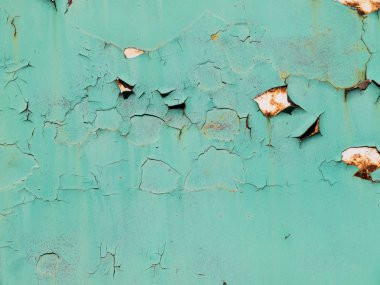 peeling boya, yeşil tonları, parlak renkler, paslı metal