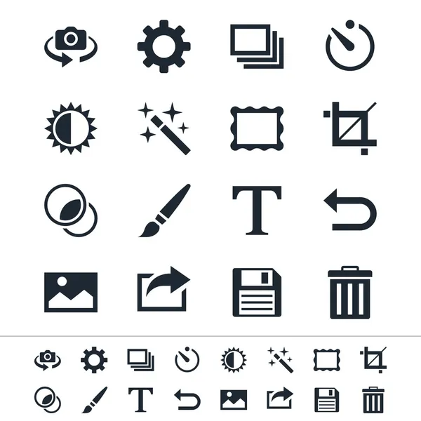 Iconos de fotografía — Vector de stock