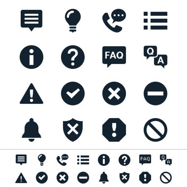 Information and notification icons clipart