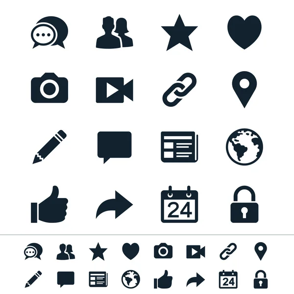 Iconos de redes sociales — Vector de stock