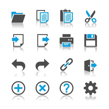 Application toolbar icons - reflection theme clipart