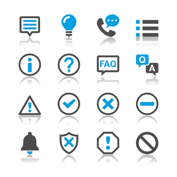 Information och anmälan ikoner - reflektion tema — Stock vektor