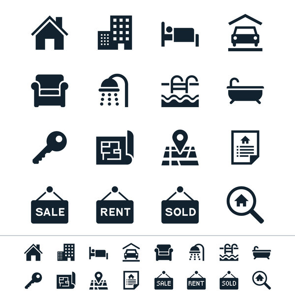 Real estate icons - reflection theme