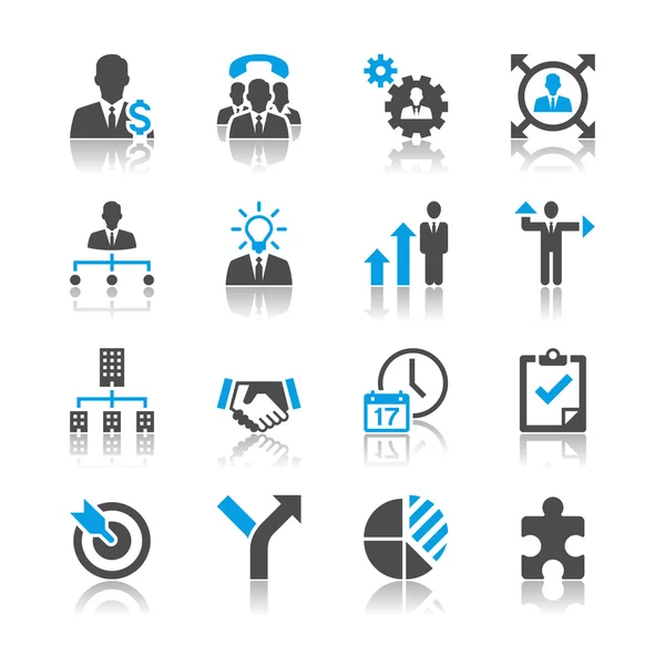 Ícones de negócios e gestão - tema de reflexão Gráficos Vetores