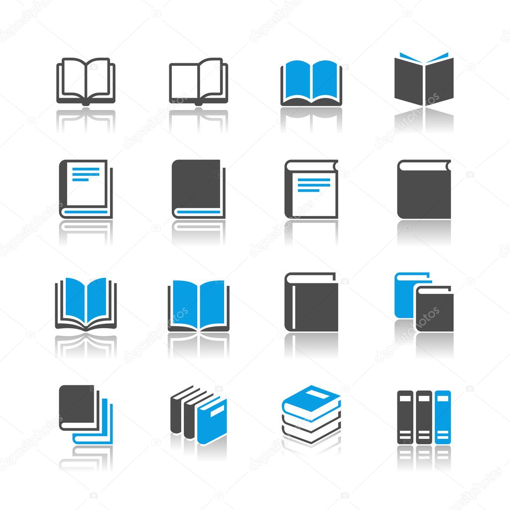 Book icons - reflection theme