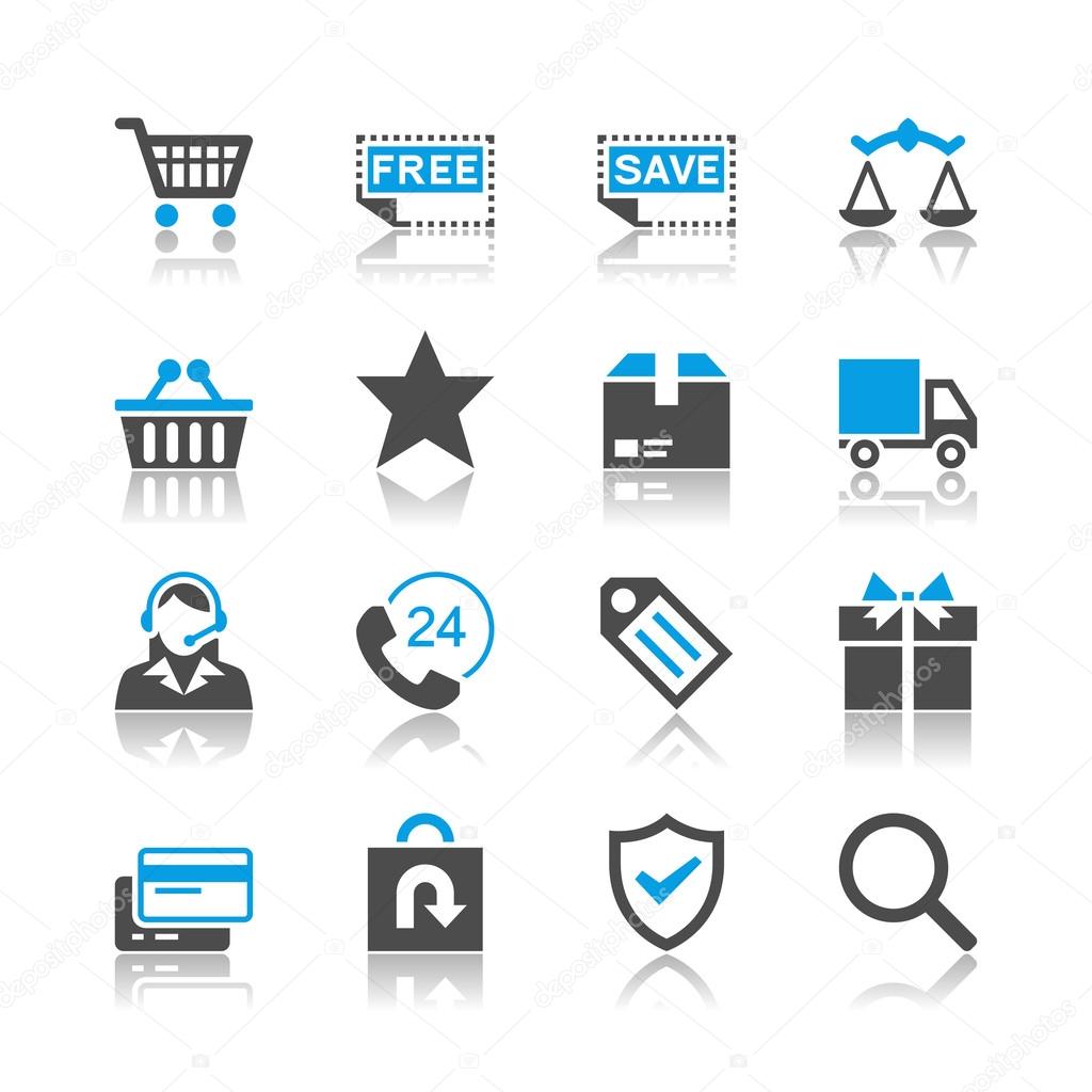 E-commerce icons - reflection theme