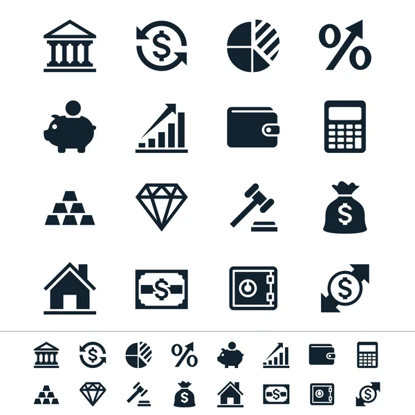 Iconos de inversión financiera — Vector de stock