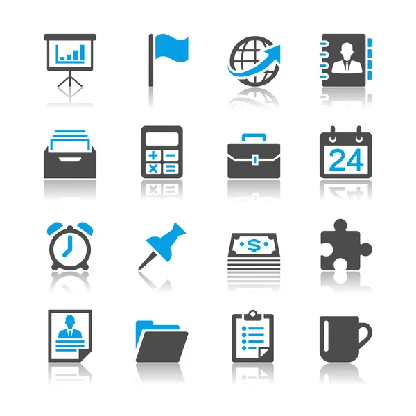 Business and office icons - reflection theme — Stock Vector