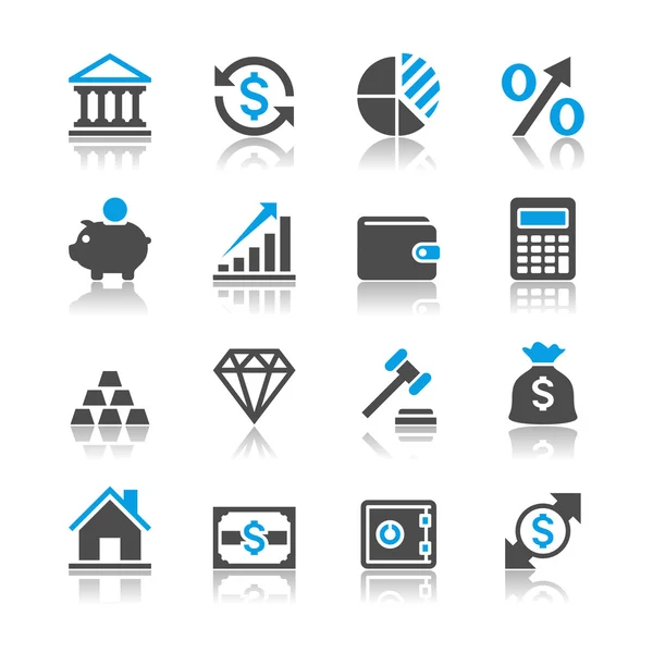 Ícones de investimento financeiro - tema de reflexão Vetores De Bancos De Imagens