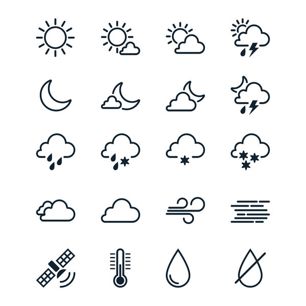 Weather icons line theme