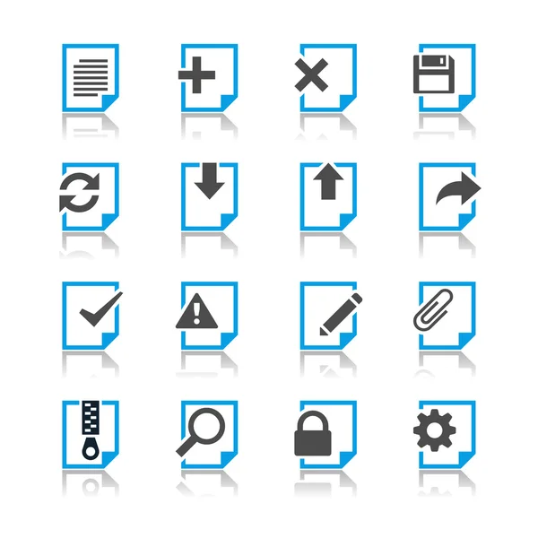 Document icons reflection theme — Stock Vector