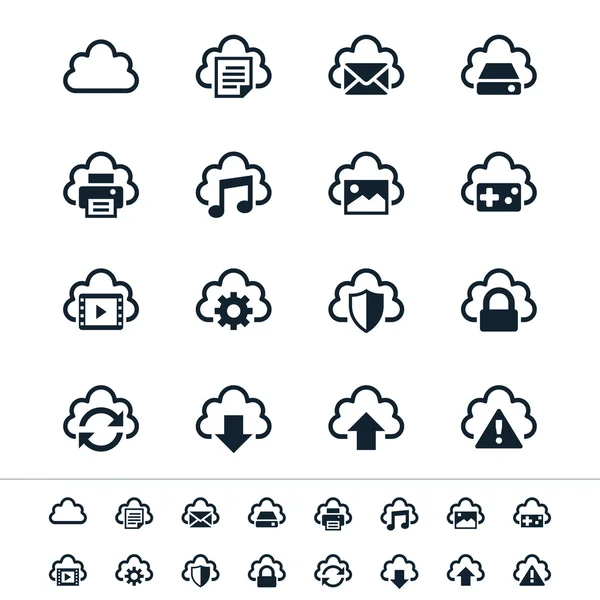 Iconos de computación en nube — Vector de stock