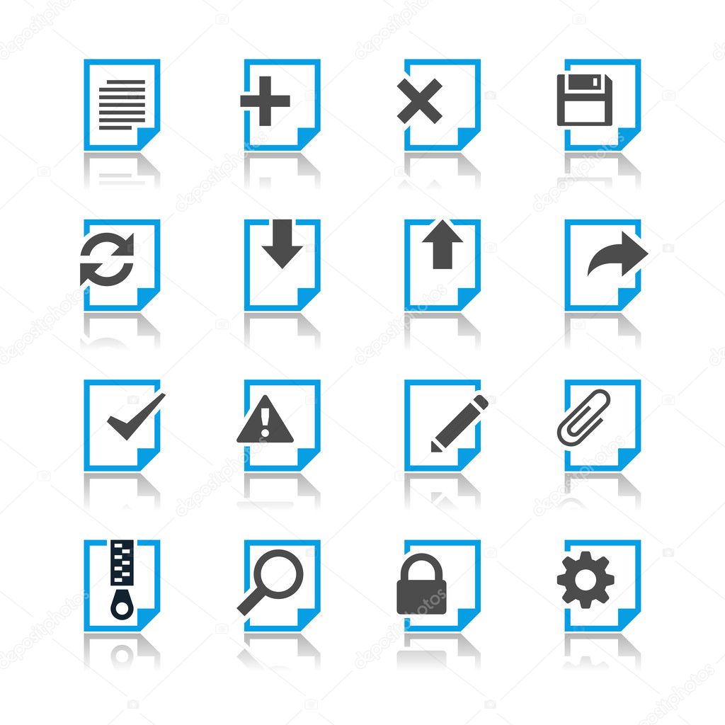 Document icons reflection theme