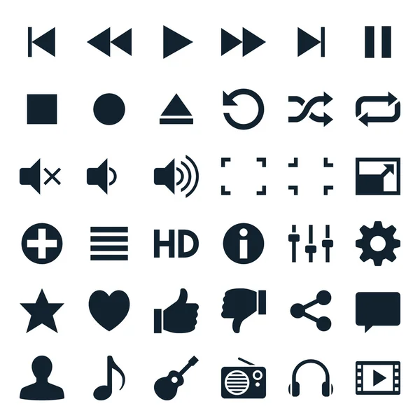 Media speler iconen — Stockvector