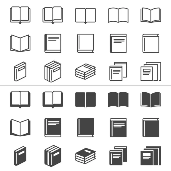 Dunne boekpictogrammen — Stockvector