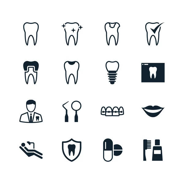 Íconos dentales — Archivo Imágenes Vectoriales