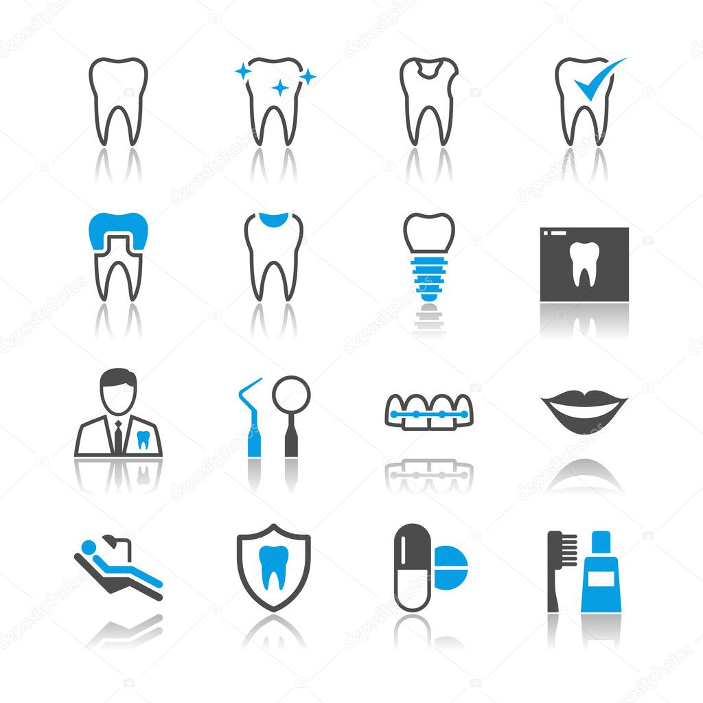 Dental icons reflection theme