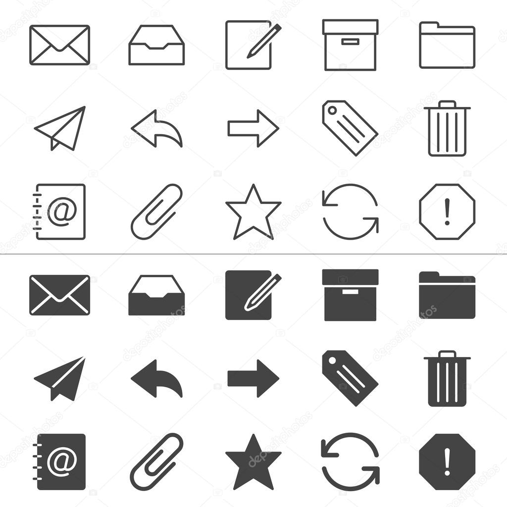 Email thin icons