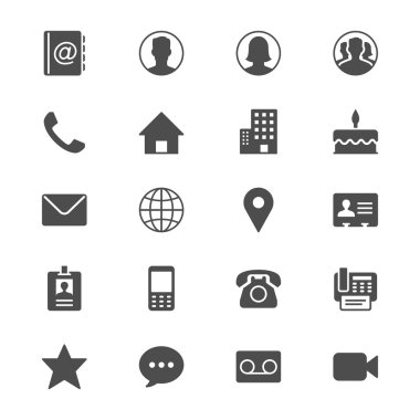 Contact flat icons clipart