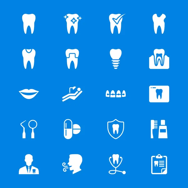 Dental flat icons — Stock Vector