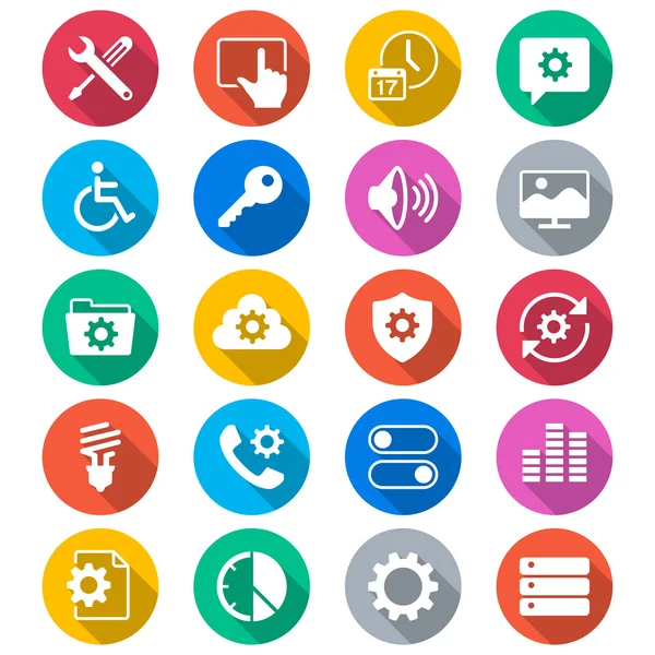 Setting flat color icons — Stock Vector