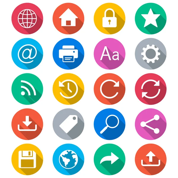 Web flat color icons — Stock Vector