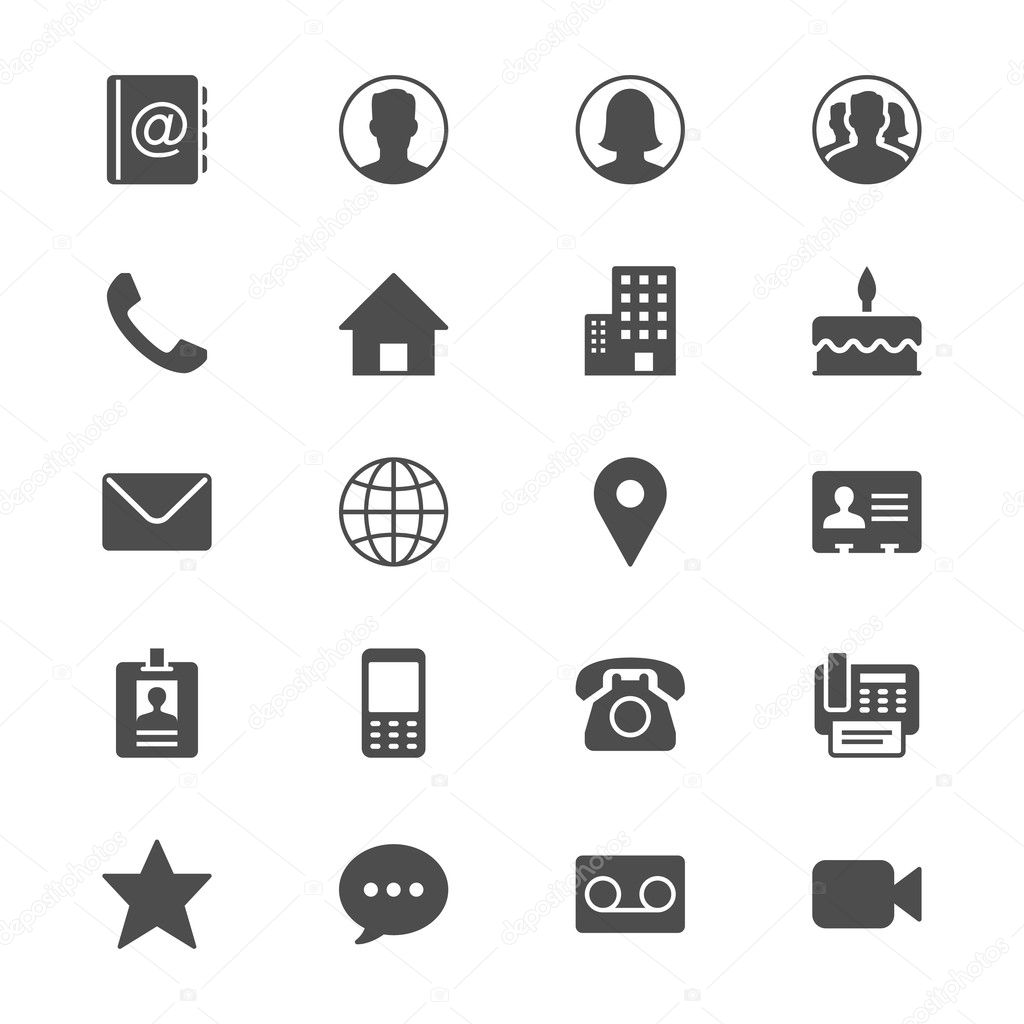 Contact flat icons