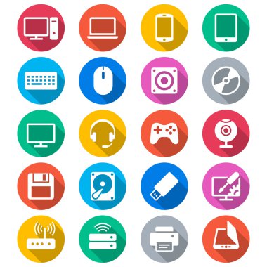 bilgisayar düz renkli simgeler