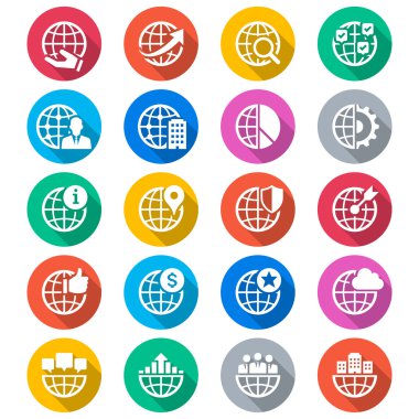 iş düz renk simgeleri