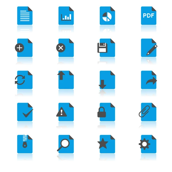 Document vlak met reflectie pictogrammen — Stockvector