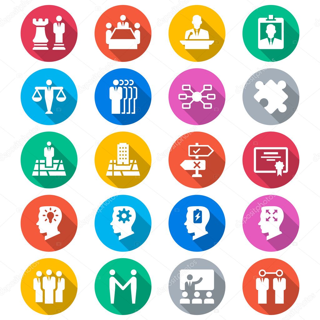 Business flat color icons
