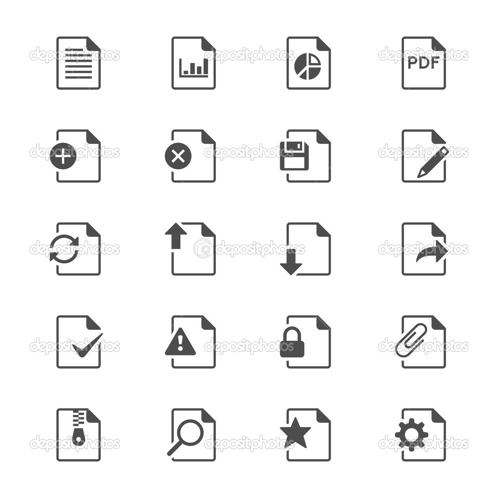 Document flat icons