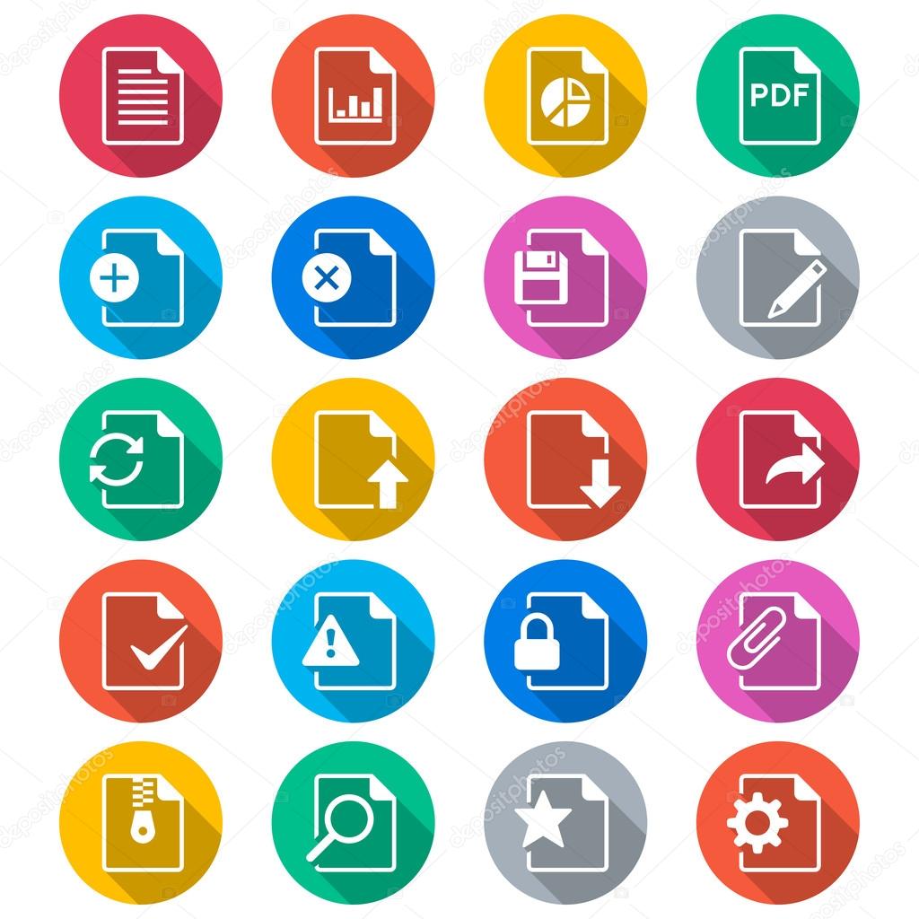 Document flat color icons