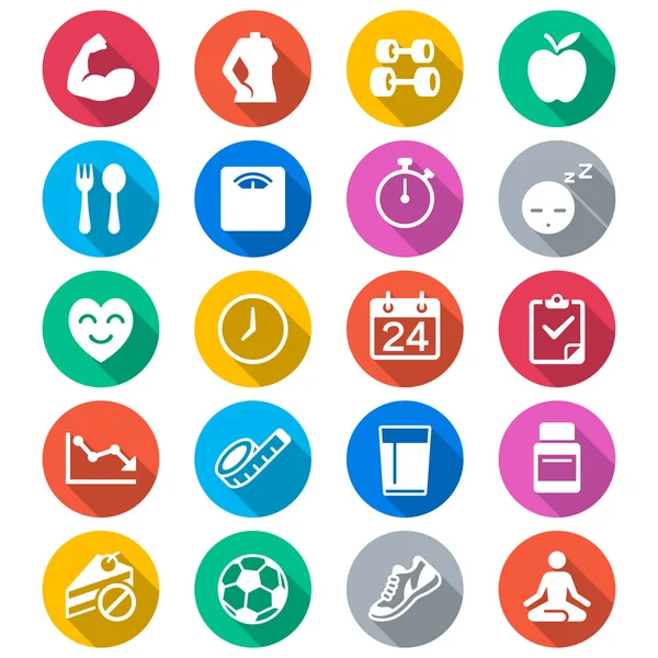 Soins de santé couleurs plates icônes — Image vectorielle
