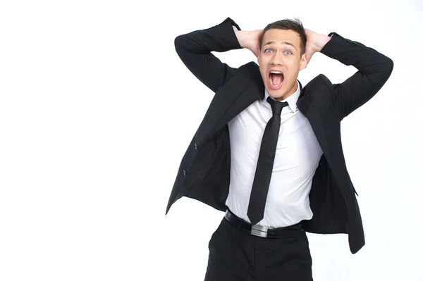 Businessman screaming — Stock Photo, Image