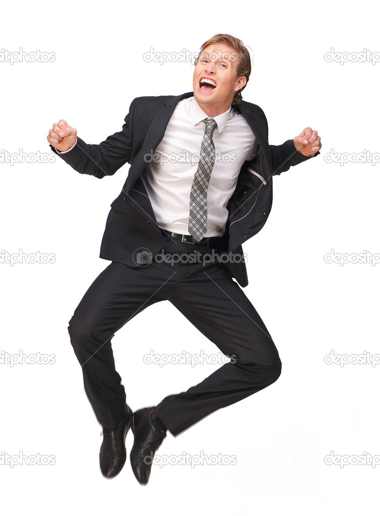 Businessman Jumping for Success