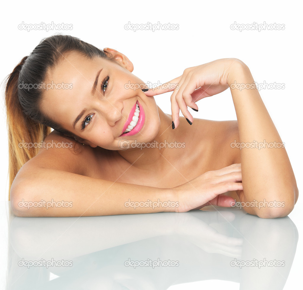 Portrait of a Beautiful Woman Smiling