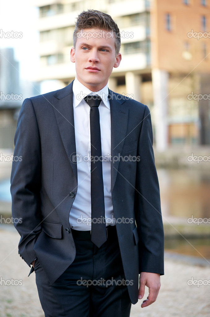Businessman Walking Outside