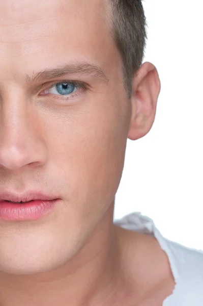 Half Face Portrait of Handsome Young Man — Stock Photo, Image