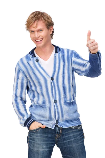 Handsome Man with Thumbs Up — Stock Photo, Image