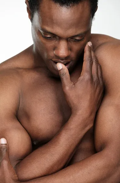 Handsome African American Man Undressed — Stock Photo, Image