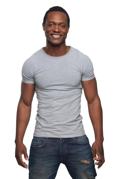 Africano homem americano sorrindo — Fotografia de Stock
