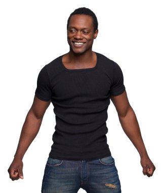 mutlu bir Afrikalı-Amerikalı adam