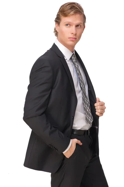 Businessman Holding Suit Jacket — Stock Photo, Image