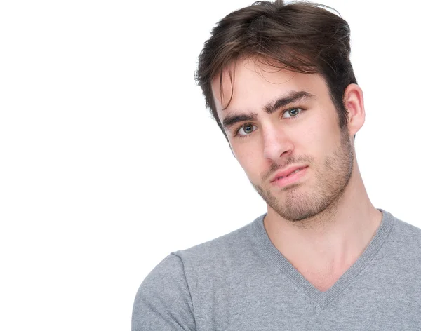 Portrait of a handsome young man isolated on white — Stock Photo, Image