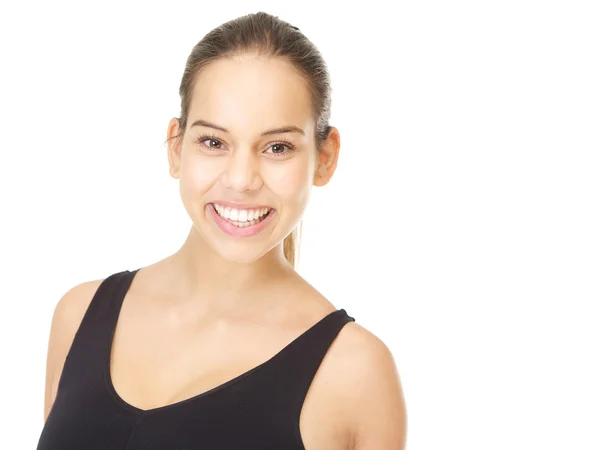Portrait of a healthy young woman smiling — Stock Photo, Image