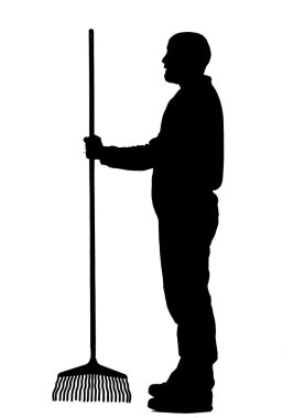 tam vücut yan görünüm Bahçe işçisi klip sanat siluet