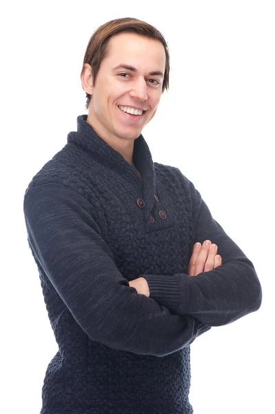 Retrato de un hombre sonriente con los brazos cruzados — Foto de Stock