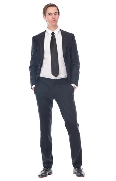 カジュアルなビジネスマンの身に着けている黒のスーツ — ストック写真